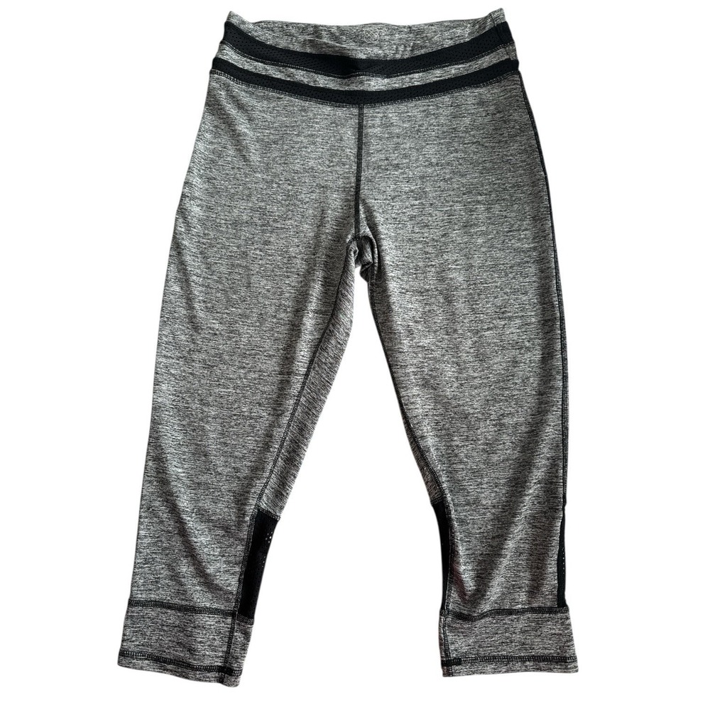 Daisy Fuentes Fit Athletic Leggings Womens Large Navy Gray Yoga Pants Activewear